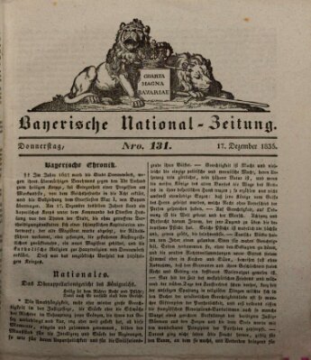 Bayerische National-Zeitung Donnerstag 17. Dezember 1835