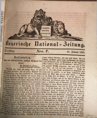 Bayerische National-Zeitung Dienstag 12. Januar 1836