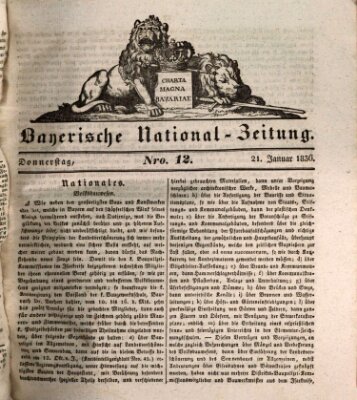 Bayerische National-Zeitung Donnerstag 21. Januar 1836