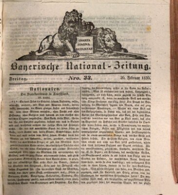 Bayerische National-Zeitung Freitag 26. Februar 1836