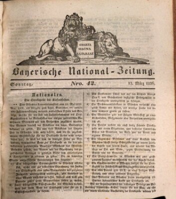 Bayerische National-Zeitung Sonntag 13. März 1836
