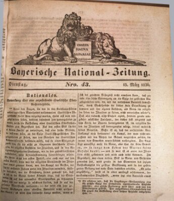 Bayerische National-Zeitung Dienstag 15. März 1836