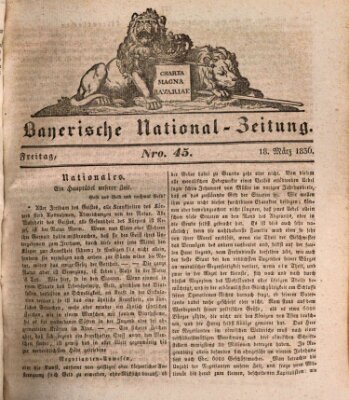 Bayerische National-Zeitung Freitag 18. März 1836