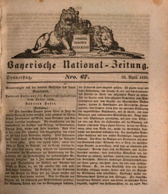 Bayerische National-Zeitung Donnerstag 28. April 1836
