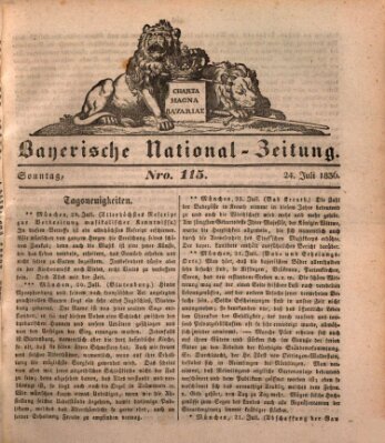 Bayerische National-Zeitung Sonntag 24. Juli 1836