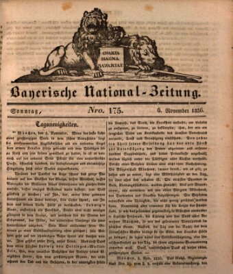 Bayerische National-Zeitung Sonntag 6. November 1836