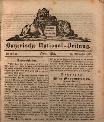 Bayerische National-Zeitung Dienstag 22. November 1836