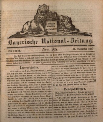 Bayerische National-Zeitung Sonntag 11. Dezember 1836