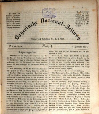 Bayerische National-Zeitung Sonntag 1. Januar 1837