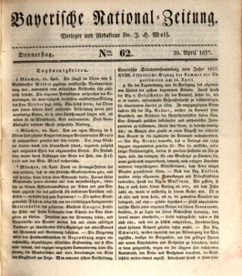 Bayerische National-Zeitung Donnerstag 20. April 1837