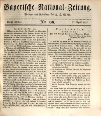 Bayerische National-Zeitung Donnerstag 27. April 1837