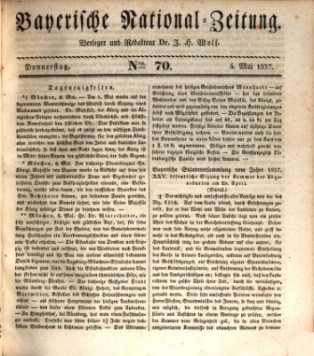 Bayerische National-Zeitung Donnerstag 4. Mai 1837