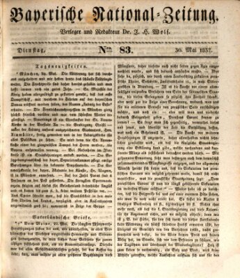 Bayerische National-Zeitung Dienstag 30. Mai 1837