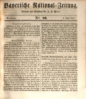 Bayerische National-Zeitung Sonntag 4. Juni 1837
