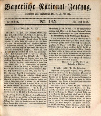 Bayerische National-Zeitung Dienstag 25. Juli 1837