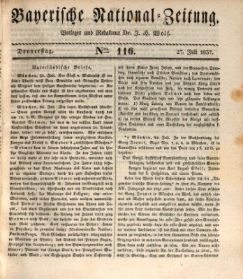 Bayerische National-Zeitung Donnerstag 27. Juli 1837