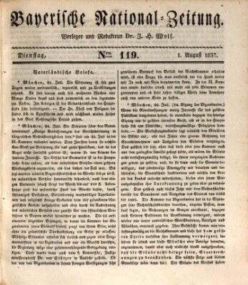 Bayerische National-Zeitung Dienstag 1. August 1837
