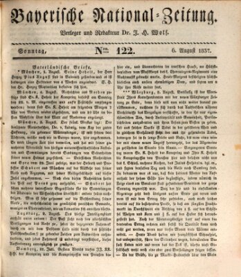 Bayerische National-Zeitung Sonntag 6. August 1837