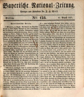 Bayerische National-Zeitung Freitag 11. August 1837
