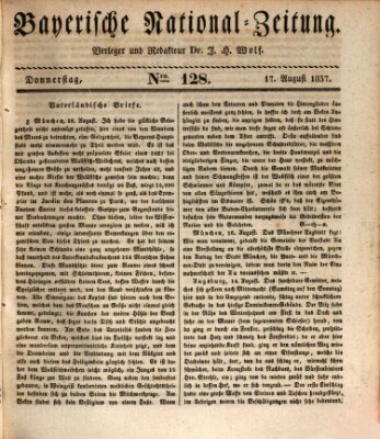 Bayerische National-Zeitung Donnerstag 17. August 1837