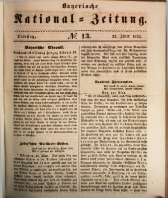 Bayerische National-Zeitung Dienstag 23. Januar 1838