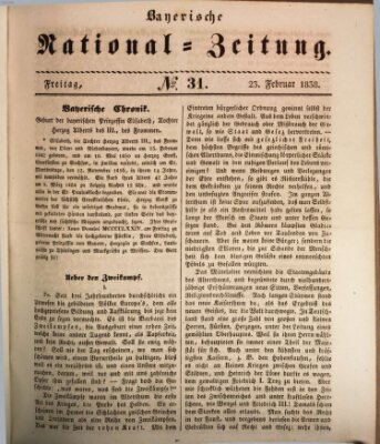 Bayerische National-Zeitung Freitag 23. Februar 1838