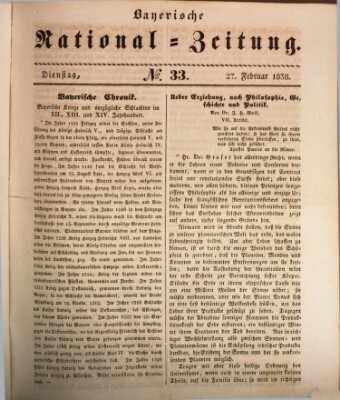 Bayerische National-Zeitung Dienstag 27. Februar 1838