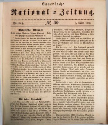 Bayerische National-Zeitung Freitag 9. März 1838