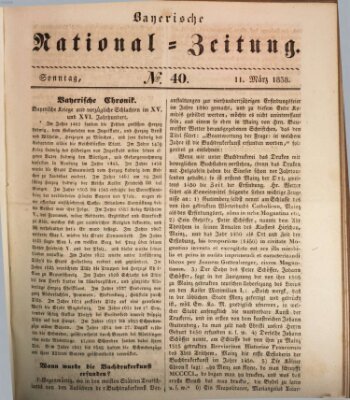Bayerische National-Zeitung Sonntag 11. März 1838