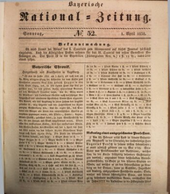 Bayerische National-Zeitung Sonntag 1. April 1838