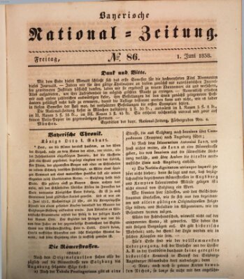 Bayerische National-Zeitung Freitag 1. Juni 1838