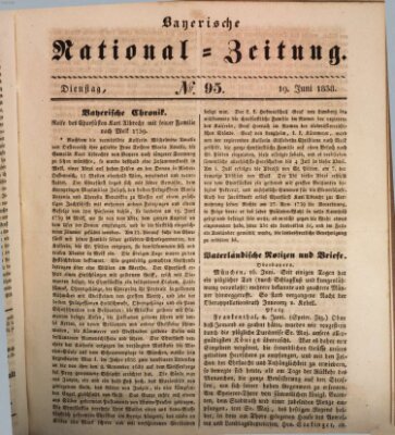 Bayerische National-Zeitung Dienstag 19. Juni 1838