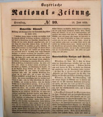 Bayerische National-Zeitung Dienstag 26. Juni 1838