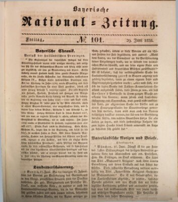 Bayerische National-Zeitung Freitag 29. Juni 1838