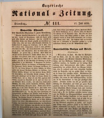 Bayerische National-Zeitung Dienstag 17. Juli 1838