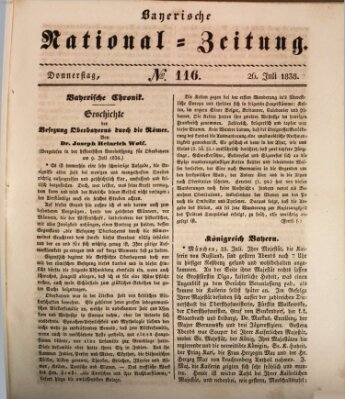 Bayerische National-Zeitung Donnerstag 26. Juli 1838