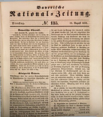 Bayerische National-Zeitung Dienstag 28. August 1838