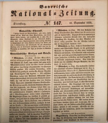 Bayerische National-Zeitung Dienstag 18. September 1838