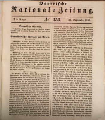 Bayerische National-Zeitung Freitag 28. September 1838