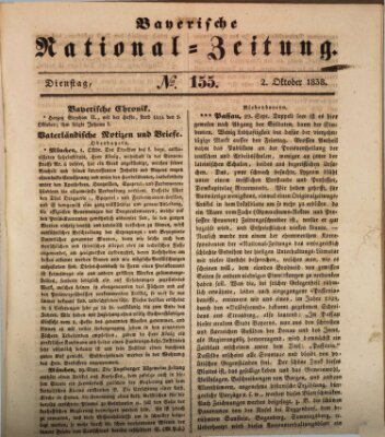 Bayerische National-Zeitung Dienstag 2. Oktober 1838