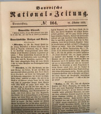 Bayerische National-Zeitung Donnerstag 18. Oktober 1838