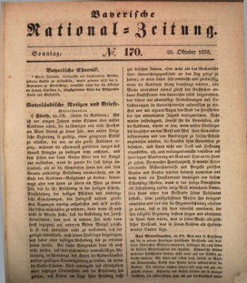 Bayerische National-Zeitung Sonntag 28. Oktober 1838