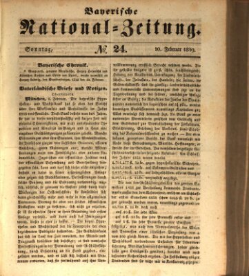 Bayerische National-Zeitung Sonntag 10. Februar 1839