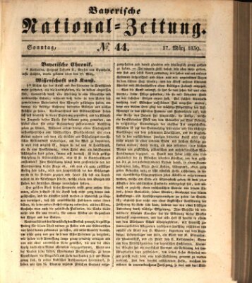 Bayerische National-Zeitung Sonntag 17. März 1839