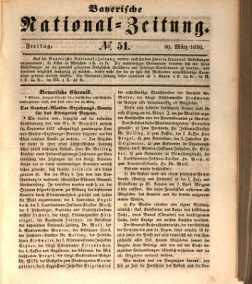 Bayerische National-Zeitung Freitag 29. März 1839