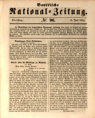Bayerische National-Zeitung Dienstag 18. Juni 1839