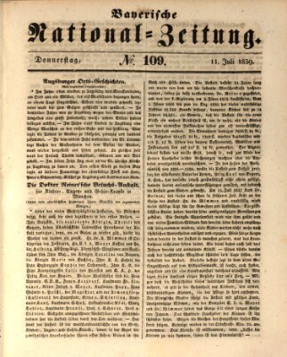 Bayerische National-Zeitung Donnerstag 11. Juli 1839