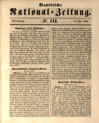 Bayerische National-Zeitung Sonntag 14. Juli 1839