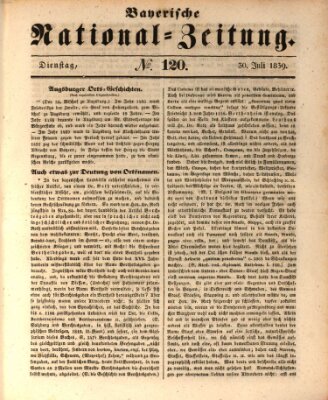 Bayerische National-Zeitung Dienstag 30. Juli 1839