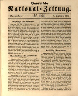 Bayerische National-Zeitung Donnerstag 5. September 1839